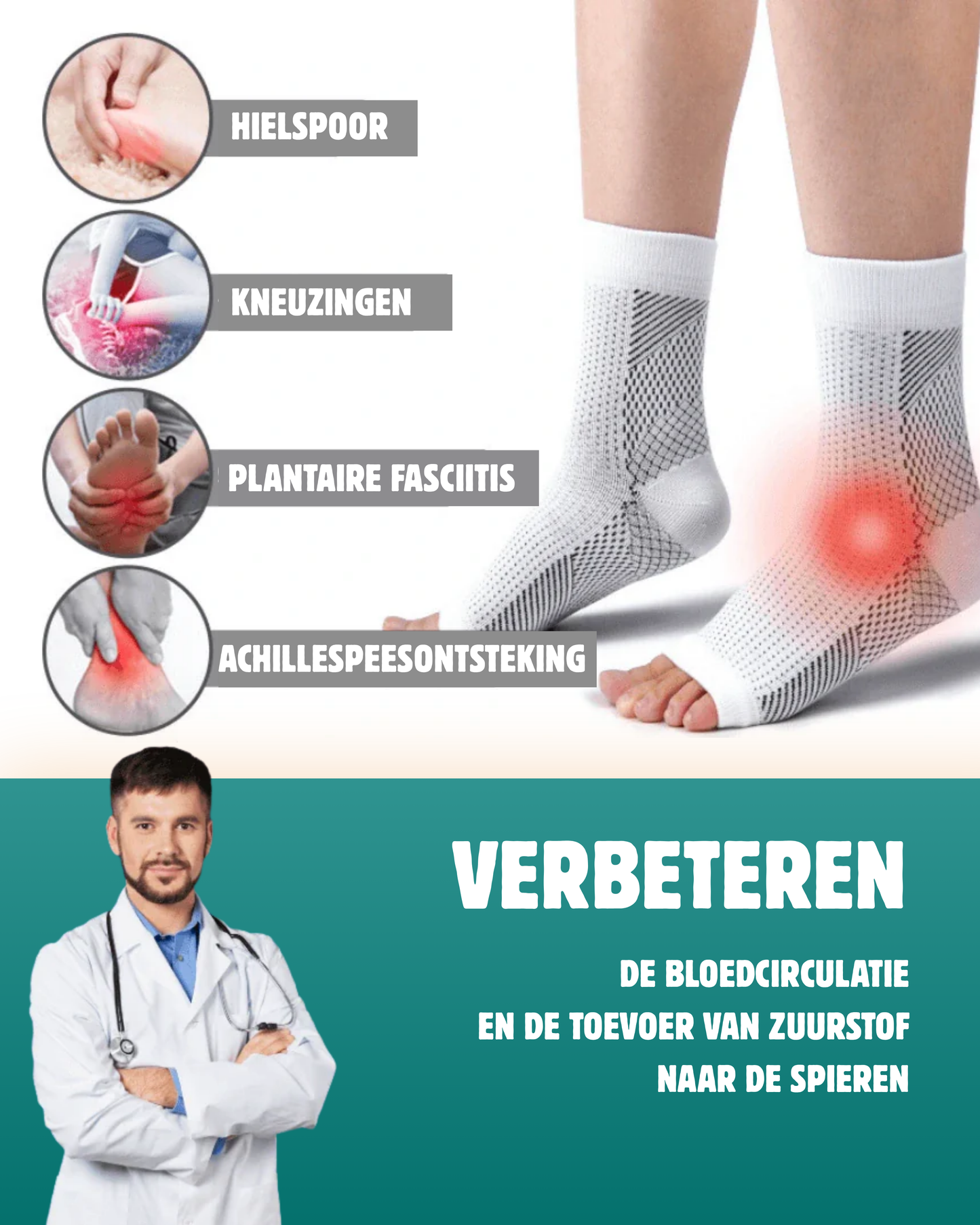 DRVOETZORG™ Compressiekousen – Voor verlichting van voetpijn