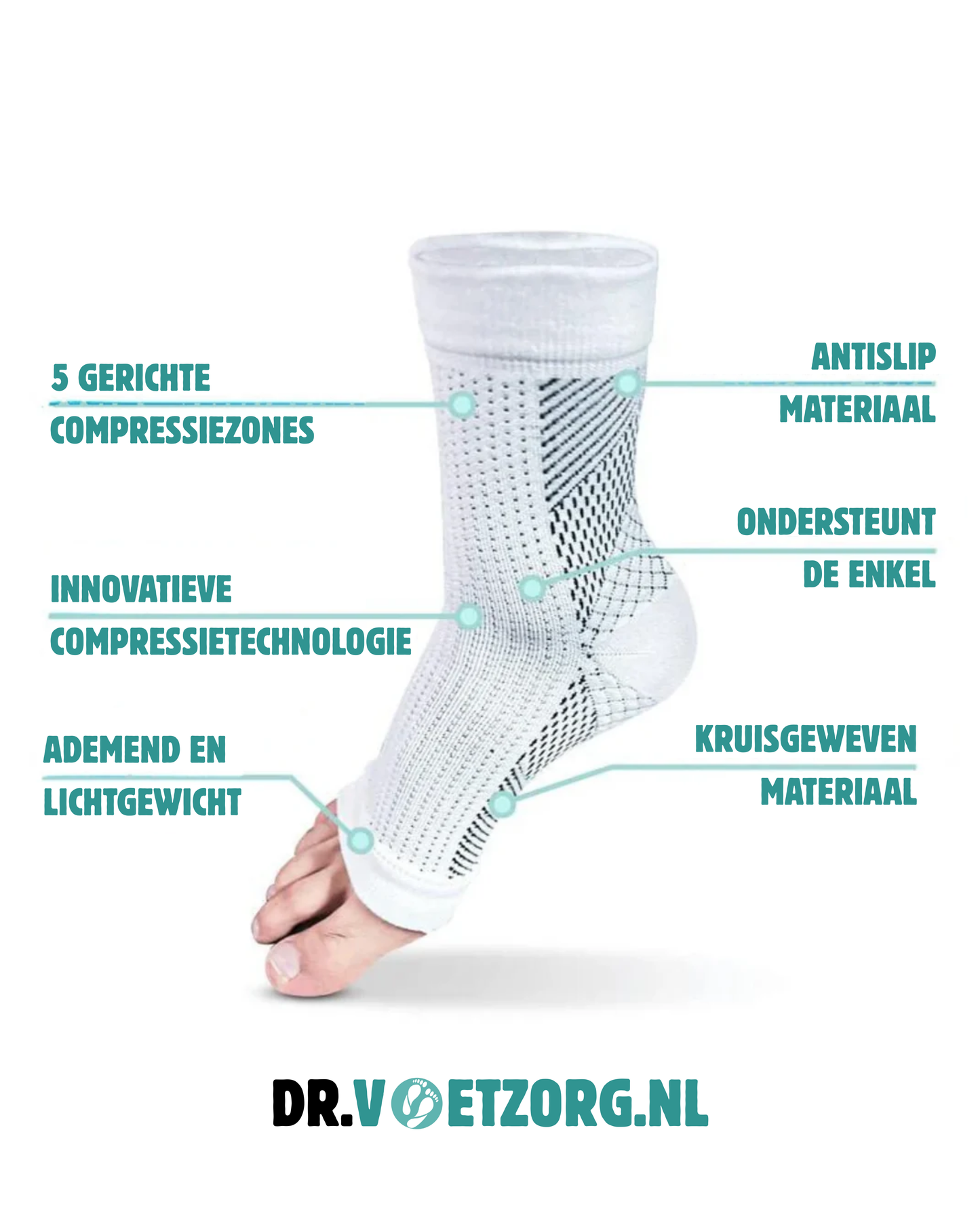 DRVOETZORG™ Compressiekousen – Voor verlichting van voetpijn